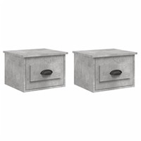 Wand-Nachttische2Er Set Betongrau 41,5X36X28 Cm Nachtkonsole
