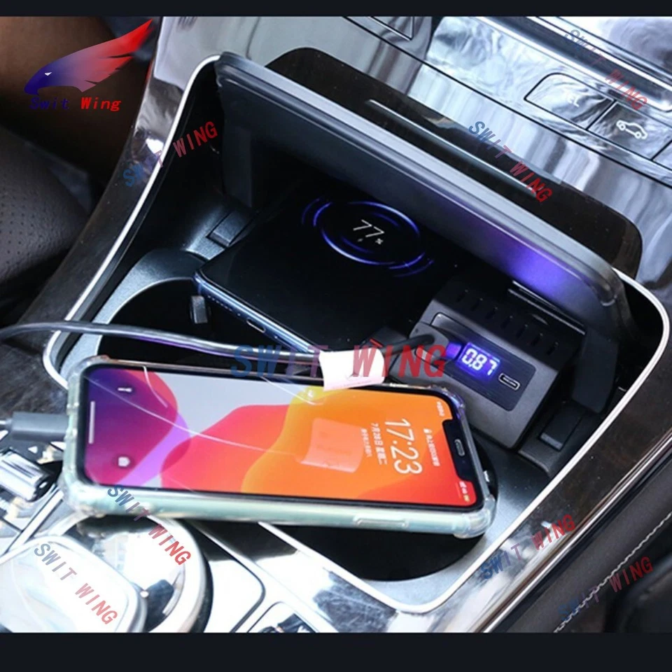 Cargador inalámbrico coche para Mercedes Benz W205 C43 C63 GLC 43 GLC63 X253 Clase C Foto 3 de 4