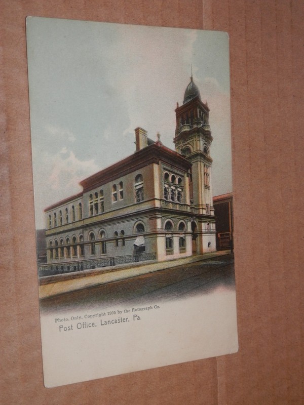 LANCASTER PA - 1905 POSTCARD - POST OFFICE - ROTOGRAPH CARD G 6153