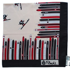 Paoli Vintage Scarf with Tag DOWNHILL RACER Skier Skiing