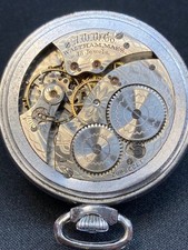 Waltham Mechanical Pocket Watch 15J Working Small Seconds Open Face w/ Chain