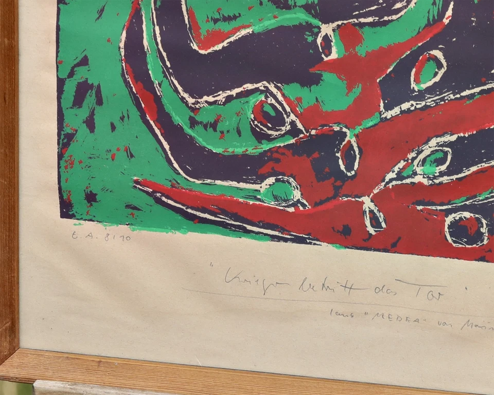 Sérigraphie Sur Papier, Signée, Original, Encadrée, Lithographie, Art Abstrait - Photo 3/4