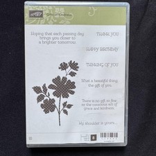 Stampin  Up Gifts of Kindness Rubber Stamp Set Flowers Sentiments Cardmaking Cra