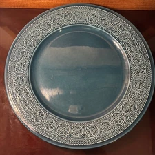 1965 MCM Antonia Campi Large Blue Plate/Charger Margherita Laveno, Italy 