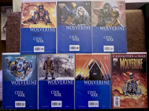WOLVERINE #42-48 SIGNED HUMBERTO RAMOS Civil War & Casualties Marvel 2006