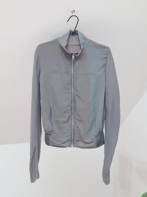 Rick Owens Women's Grey Dark Dust Dyed Silk Jacket Size 44 Made in Italy