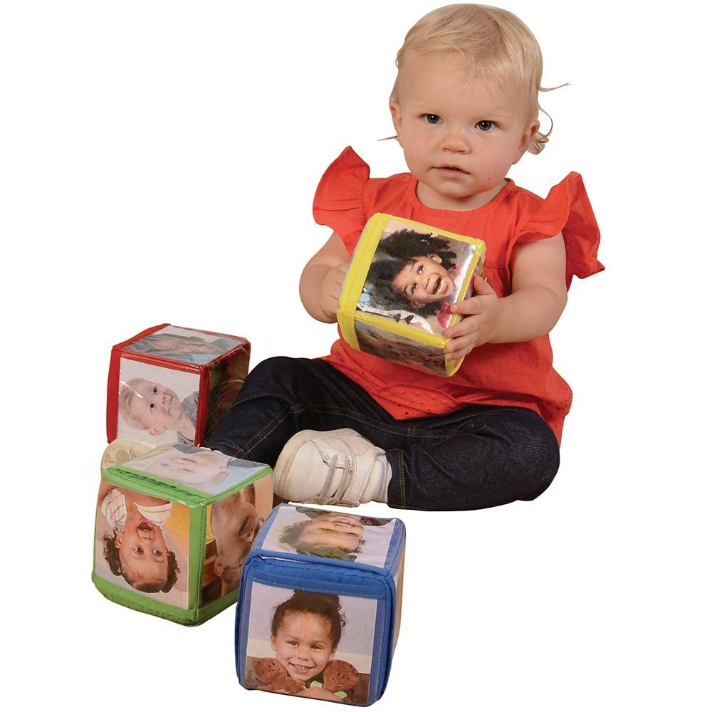 Personalized Stacking Blocks with Photo Inserts for Babies 12+ Months