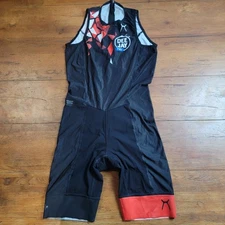 Bioracer Mens Large Triathlon Suit Trisuit Skinsuit Cycling Swim L-4 Sleeveless