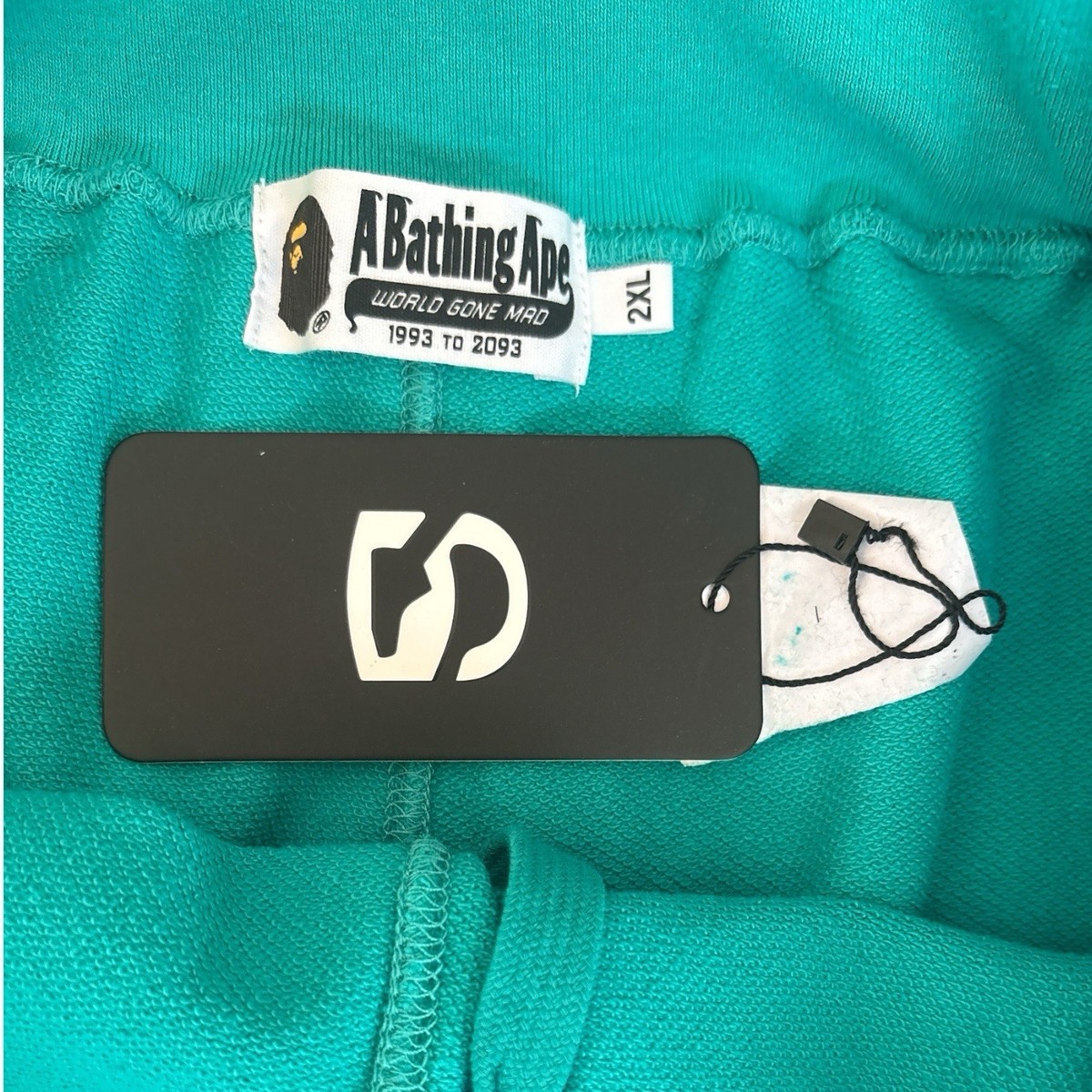BAPE Shark Sweat Shorts Men's 2XL Green Turquoise NWT A Bathing