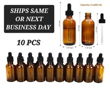 10x 2 Oz Amber Brown Glass Eye Dropper Bottle Custom Essential Oils Resale Shop