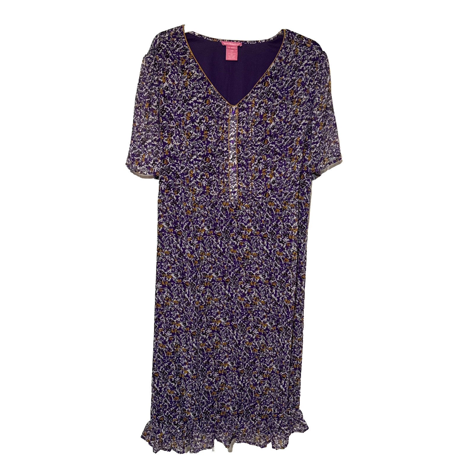 Maxi Dress Plus Size 32W Womens Light Floral Long Flowy Ltwght Comfort Summer-image