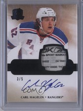 2011-12 Upper Deck The Cup Rookie Black Tag 3/5 Carl Hagelin #161 Patch Auto 2a8