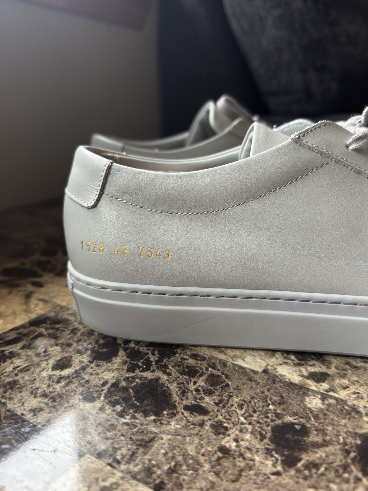 COMMON PROJECTS Achilles Gray Leather Sneakers Me… - image 3