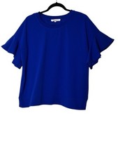 Rose+Olive Blouse Women Size XL  Top Short Sleeve Stretch Formal Career Elegant