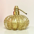 Murano Bullicante Gold Fleck Ribbed Melon Perfume Bottle