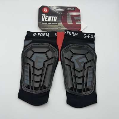 G-Form PRO-S Vento Soccer Shin Guards Youth L/XL SmartFlex Black Impact