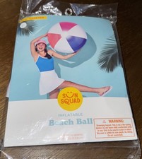 NEW SEALED Sun Squad Large Inflatable PVC Beach Ball 25 Inch Diameter Pool Toy