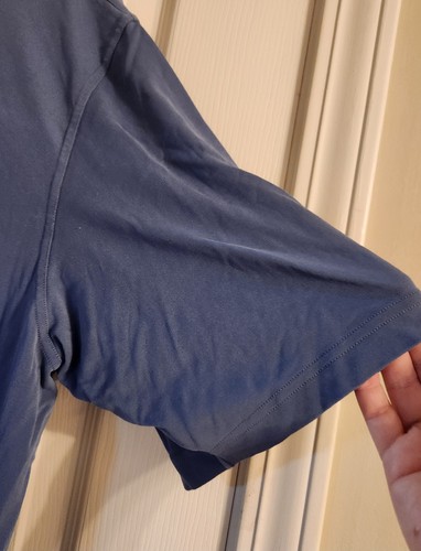 Jhane Barnes Mens 100% Silk Short Sleeve Blue Button Down Sz XL - Picture 9 of 9