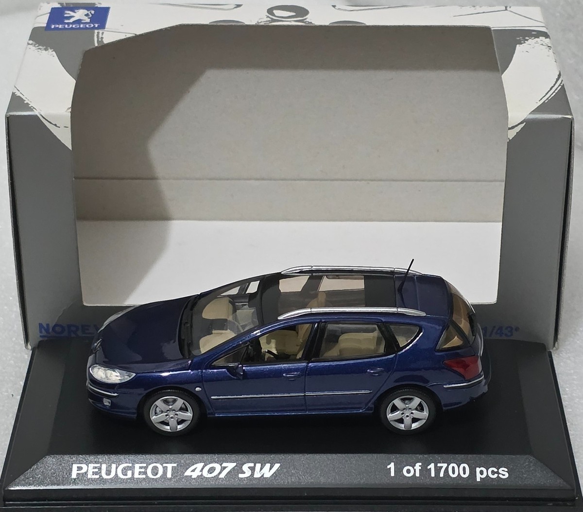 Peugeot 407 SW 2005 Blue 1:43 Norev 474750 EXTREMELY RARE 1 of