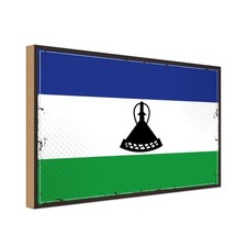 Holzschild 12x18 cm Lesothos Lesotho Flagge Fahne Wappen Deko Geschenk Holz Schi
