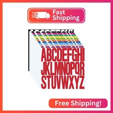 3 inch 12 Sheets Alphabet Stickers, 12 Colors Self Adhesive Vinyl Letter Sticker