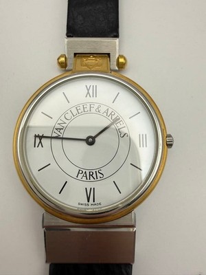 Van Cleef & Arpels Swiss Made White Dial Leather From Japan Watch