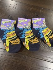 Boys Nickelodeon Teenage Mutant Ninja Turtles Ankle Socks Size 4-6 NWT