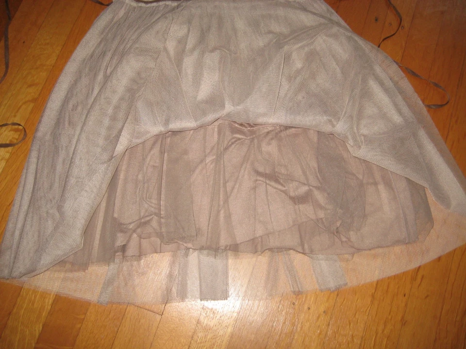 Vestido suéter Anthropologie Weston Wear Dulcie XS renda tule sem mangas bege - Imagem 3 de 4