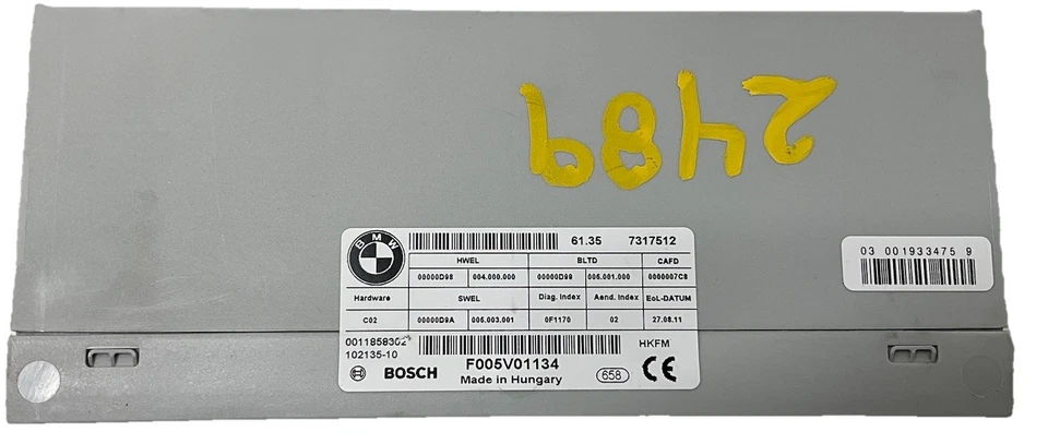 2012 BMW 528Xi REAR TAILGATE LIFT TRUNK LID CONTROL MODULE 7317512 OEM - Изображение 2 из 4