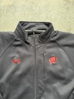 Wisconsin Badgers Jacket Womens XL Black Under Armour Sweater Zip Basketball — photo 3
