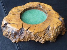 Natural Edge Wood Burl Bowl Vase Base Bowl Holder Trinket or Display - FREE SHIP