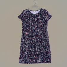 Talbots Dress Women’s S Navy Blue Cotton Knit Nautical Sailboat T-Shirt Style