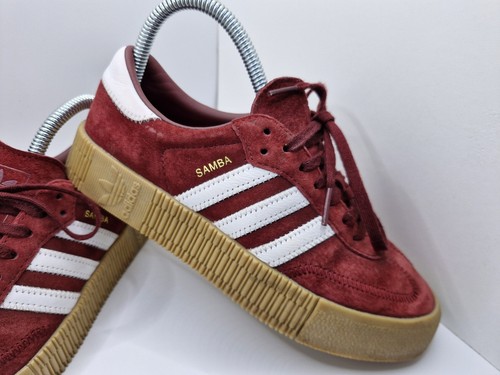 Womens adidas sambarose Dark Red Suede Trainers UK Size 4.5 Ladies Shoes. - Picture 2 of 8