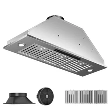 36 In. 900 CFM Convertible Ducted to Ductless Insert Range Hood in Stainless Ste