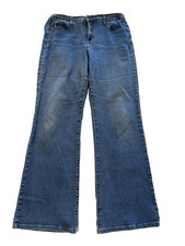 NYDJ Tummy Tuck Jeans With Colorful Flowers On Back Pocket 32 in Waist 29.75 Ins