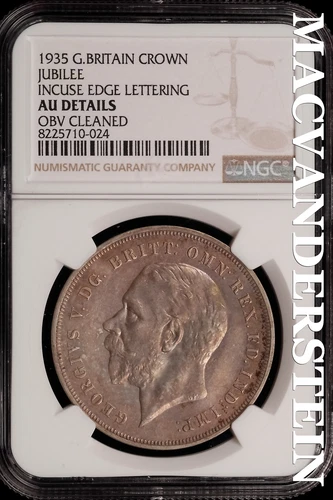 Great Britain: 1935 Jubilee Crown - NGC AU Details - Scarce  No Reserve  #SLi461