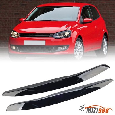 Scheinwerferblenden passend für VW Polo 6R 6C 09-17 Böser Blick Schwarz Glanz