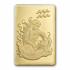 1/2 gram Gold Bar - PAMP Suisse Zodiacs: Aquarius 7961.25 per troy oz