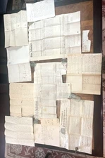 Lot of (12) 19th C. Documents / Ephemera, 1807 to 1853, Includes PA, NJ, ME