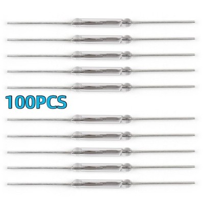 100pcs Magnetic Reed Switch Glass N/O Low Voltage Current 2*14 mm Normal Open