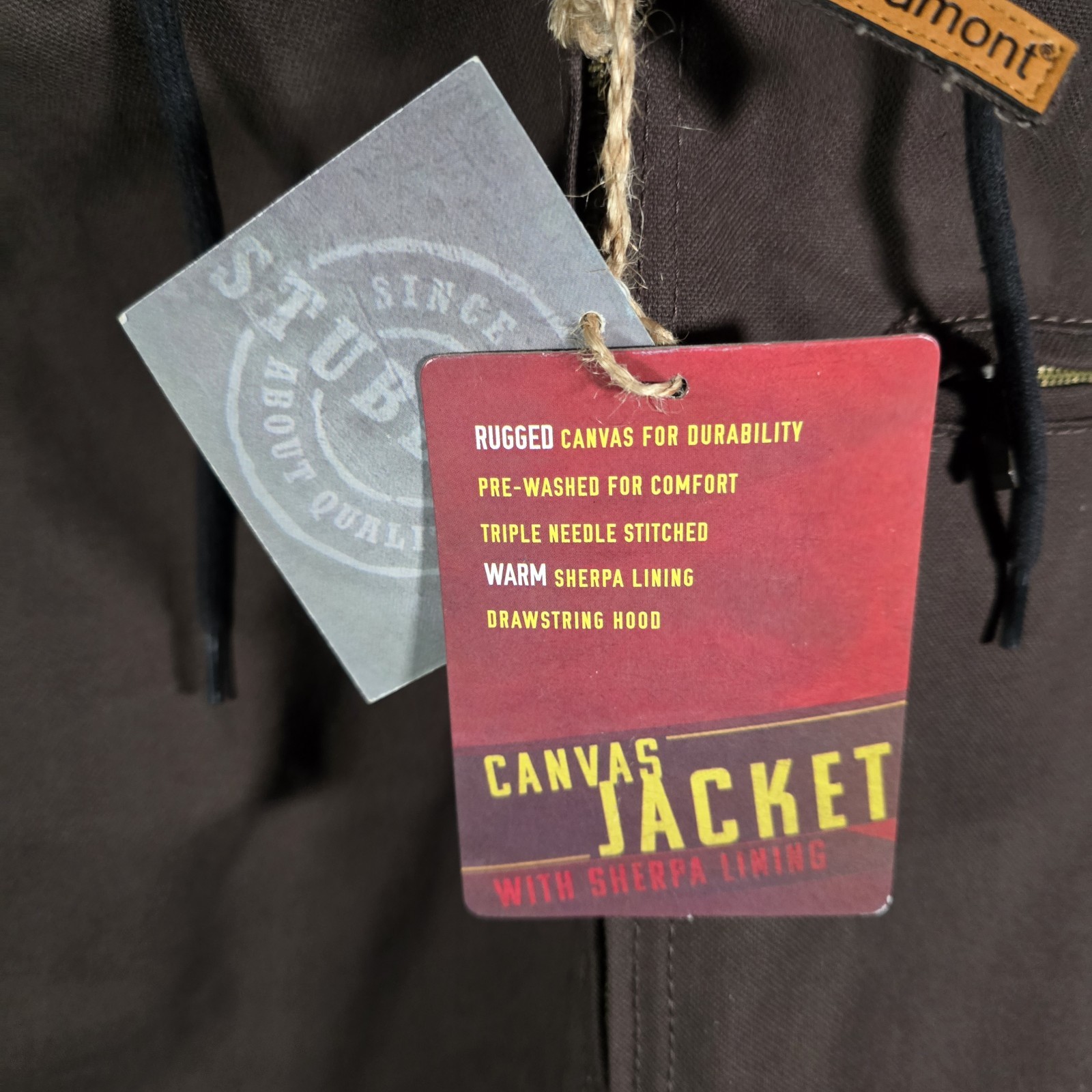 Wells Lamont Men's Canvas Sherpa Lined Jacket Hood Size XXL Brown Carhartt New thumbnail 11