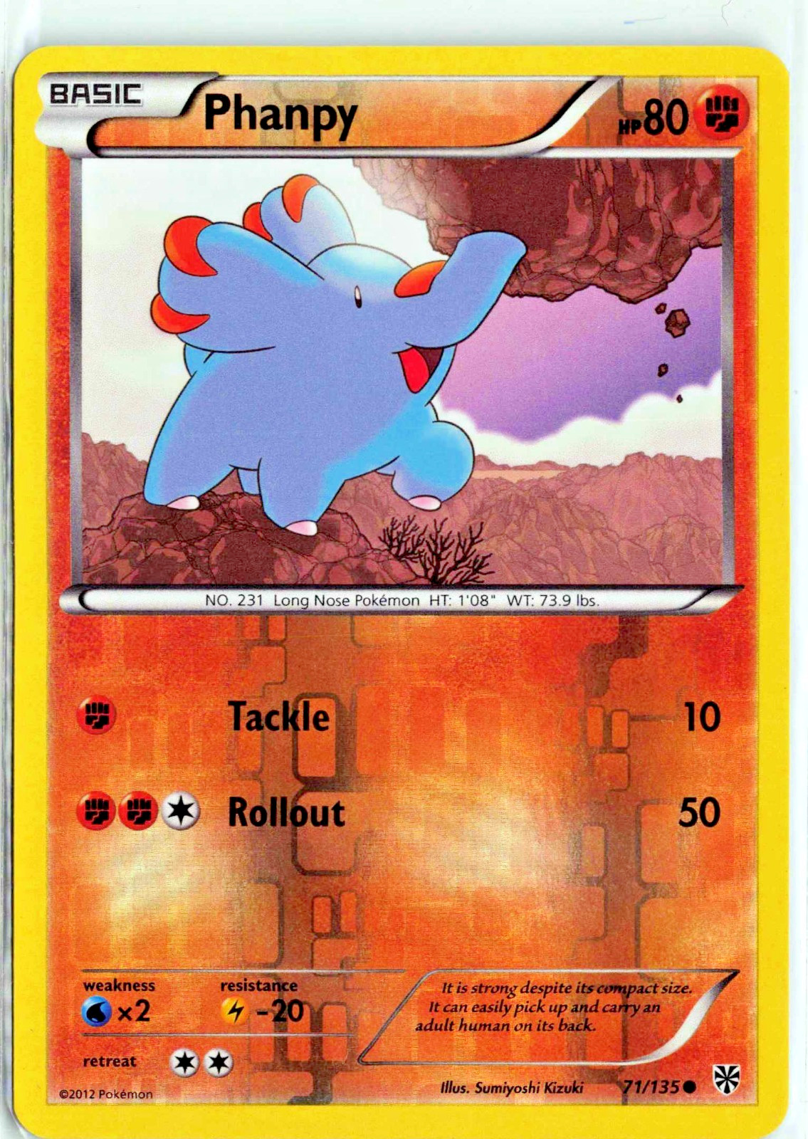 Phanpy - 71/135 Plasma Storm Reverse Holo Pokemon Card LP