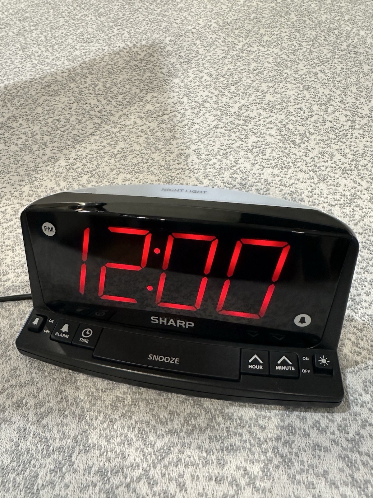 Simple Operation LED Digital Alarm Clock Night Light Large Red Display Retro