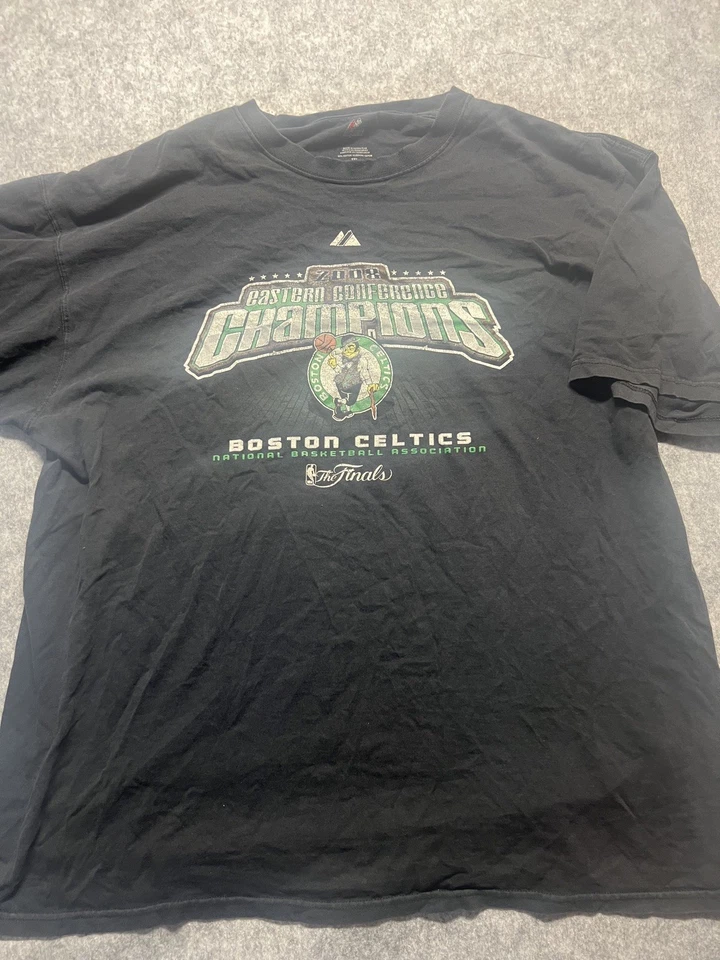 Camiseta Boston Celtics Adulto 2xl Verde 2008 Campeones de la Conferencia Este Majestuosa Foto 3 de 4