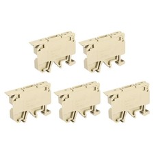 DIN Rail Mount Fuse Holder Terminal Blocks Screw Type Yellow ASK1/EN Pack of 10