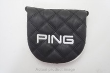 Ping Golf Black/ White Leather Putter Mallet Head Cover Good