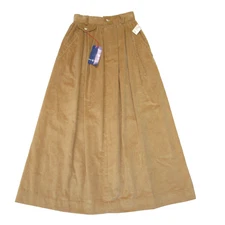 NWT Vintage Ralph Lauren Maxi in Camel Wide Wale Corduroy A-line Skirt 4 Fits 00