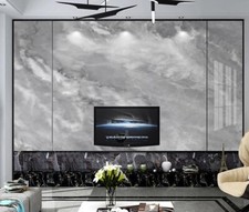3D Art Gray Marble R18976 Wallpaper Wall Mural Self-adhesive Removable Luna