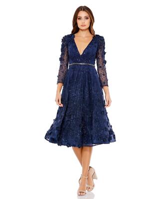 Mac Duggal 67809 Floral Embroidered Sequin Midi Gown SZ 6 Navy | eBay Mac Duggal 67809 Floral Embroidered Sequin Midi Gown SZ 6 Navy | eBay