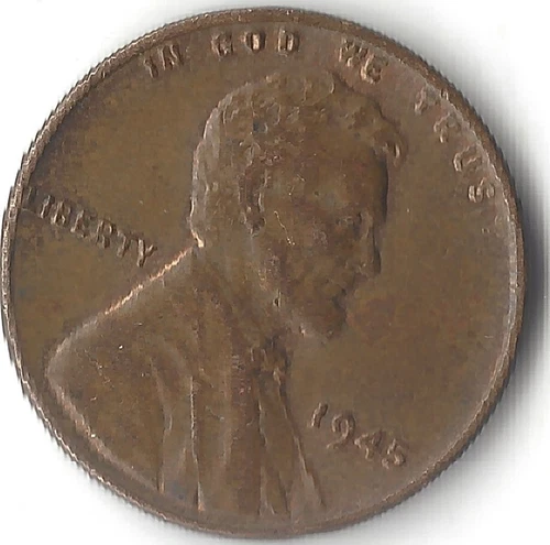 1945-P, 1 c, Wheat Lincoln Penny  (US COIN, MONEY, COLLECTIBLE)